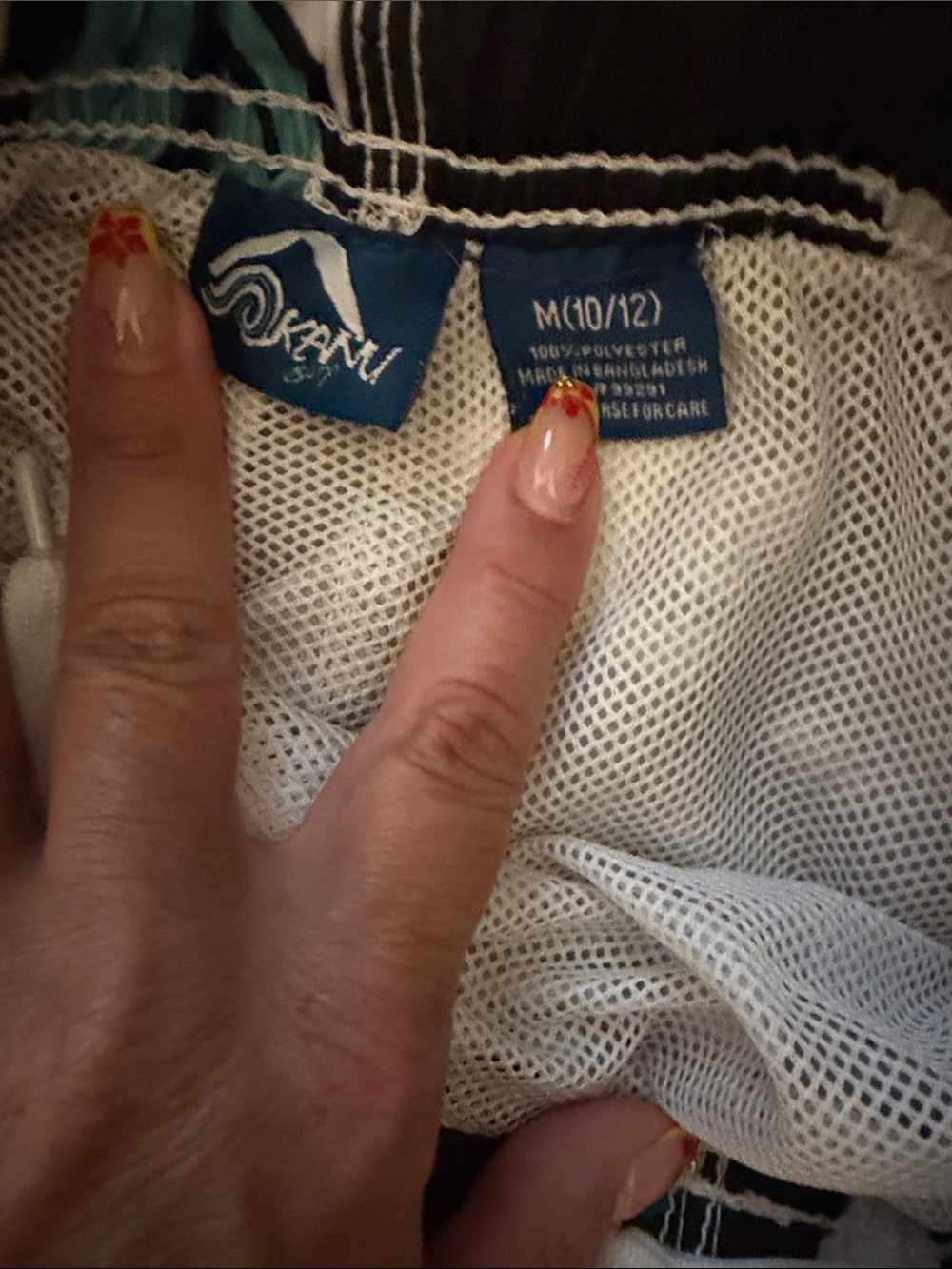 O'Neill Black Swim Board Shorts with White and Teal Floral Print - Picture 2 of 3